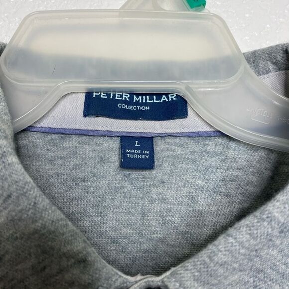 PETER MILLAR Collection Men’s Gray Long Sleeves Cashmere/ Cotton Blend Shirt L - Picture 2 of 6